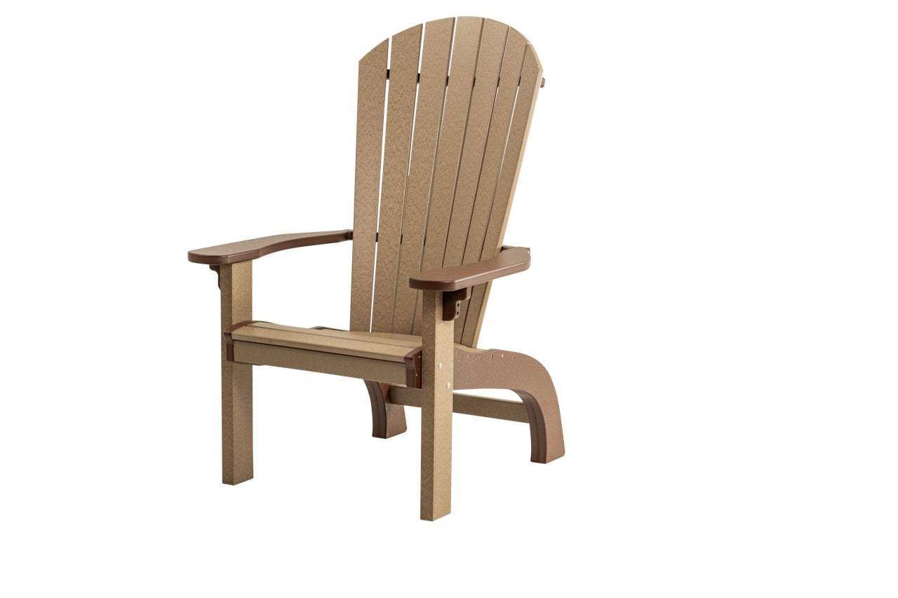 SeaAira Perch Adirondack Chair with higher seat and durable poly construction in brown tones