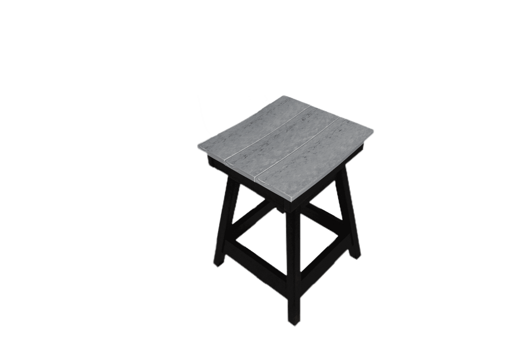 modern saddle stool with contoured gray seat and black sturdy legs